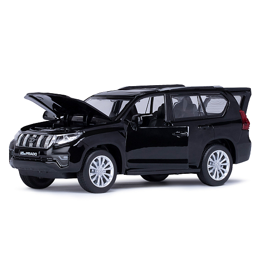 ТМ "Автопанорама" Машинка металлическая 1:32 Land Cruiser Prado, черный, свет, звук, откр. двери, капот и багажник, инерция, в/к 17,5*13,5*9 см в Джамбо Тойз #7