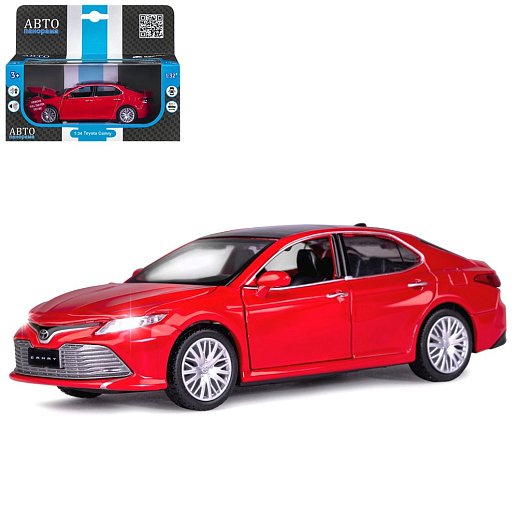 ТМ "Автопанорама" Машинка металлическая 1:34 Toyota Camry, красный, свет, звук, откр. двери, капот и багажник, инерция, в/к 17,5*13,5*9 см в Джамбо Тойз