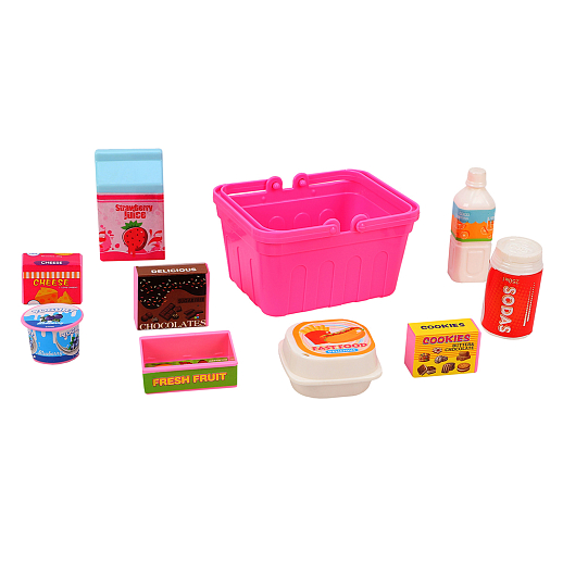 Игровой набор "Супермаркет", в комплекте касса, корзинка, игрушечные деньги и продукты, цвет розовый, в/к 18,9х7,7х28,1 см в Джамбо Тойз #5