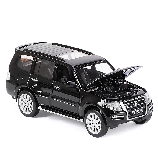ТМ "Автопанорама" Машинка металлическая 1:33 Mitsubishi Pajero 4WD Turbo, черный, откр. двери, капот и багажник, свет, звук, инерция, в/к 19*9*7 см в Джамбо Тойз #6