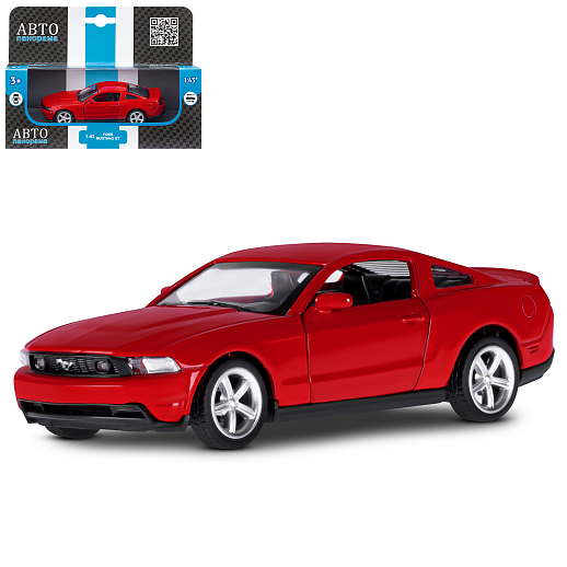 ТМ "Автопанорама" Машинка металлическая 1:43 Ford Mustang GT, красный, откр. двери, инерция, в/к 17,5*12,5*6,5 см в Джамбо Тойз