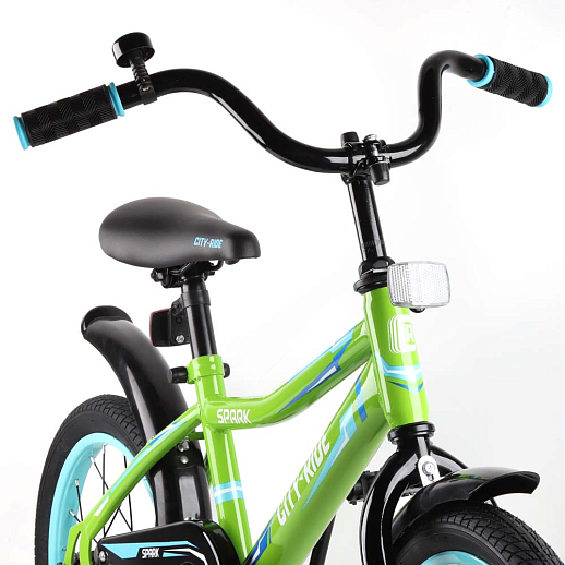 Детский велосипед City-Ride Spark , рама сталь , диск 16 сталь , крылья пластик, страх.колеса, цвет Зеленый в Джамбо Тойз #2