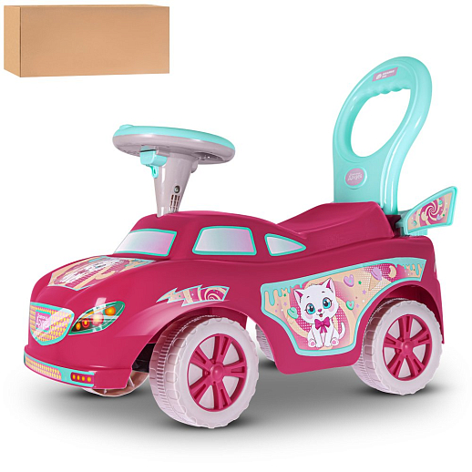 ТМ "Компания Друзей" Каталка Толокар Музыкальный, мелодии Шаинского, Котик в/к 27,5 х 27,5 х 57,5 см в Джамбо Тойз