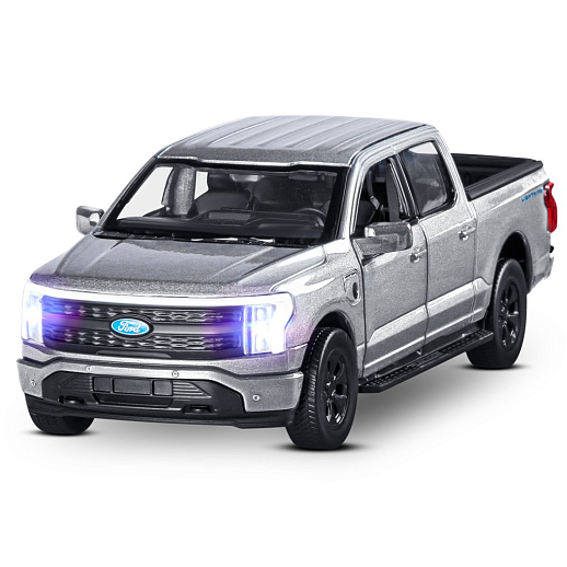 Машинка металлическая 1:36 Ford F-150 с зарядной станцией, серебристо-серый, свет, звук, откр. двери и капот, инерция, в/к 20,6*9,*9 см в Джамбо Тойз #2