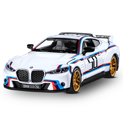 ТМ "Автопанорама" Машинка металлическая 1:34 BMW 3.0 CSL, белый, свет, звук, откр. двери, в/к 17,5*13,5*9 см в Джамбо Тойз #5