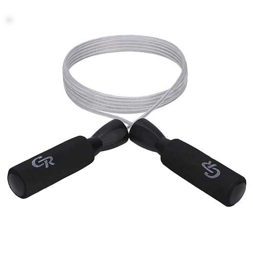Скакалка спортивная, 3,2 м, ручка EVA+PP, веревка прозрачная PU+стальная проволока, c подшипником,цв на блистере,  в/п в Джамбо Тойз #6