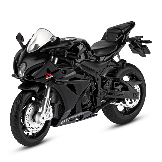 Игрушка для детей: Мотоцикл металлический 1:18 SUZUKI, цвет черный, свободный ход колес, артикул JB1251769 в Джамбо Тойз #2