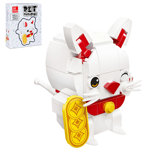 Конструктор "Кот" 103 дет., в/к 10,5*4,0*13,0 см в Джамбо Тойз