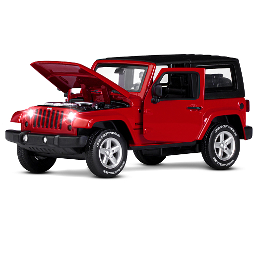 ТМ "Автопанорама" Машинка металлическая 1:32 Jeep Wrangler, красный, откр. Двери и капот, свет, звук, инерция, в/к 17,5*13,5*6,5 см в Джамбо Тойз #6