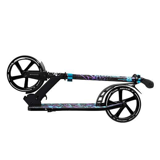 2хкол. самокат CITYRIDE 200, сталь 100%, грипсы 135мм TPR, колеса PU 200/200 мм. Черный в Джамбо Тойз #5