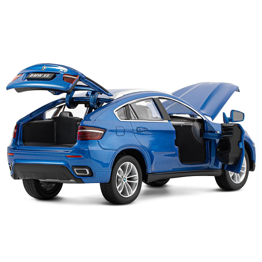 ТМ "Автопанорама" Машинка металлическая 1:26 BMW X6, синий, откр. двери, капот и багажник, свет, звук, свободный ход колес, в/к 24,5*12,5*10,5 см в Джамбо Тойз #15