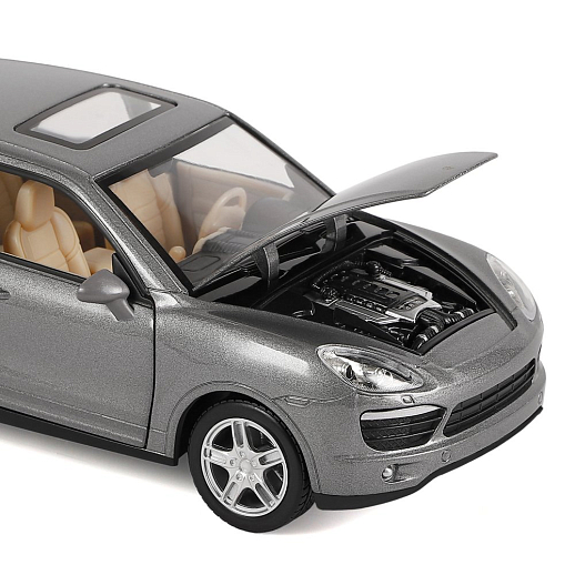 ТМ "Автопанорама" Машинка металлическая 1:24 Porsche Cayenne S, серый, откр. двери, капот и багажник, свет, звук, свободный ход колес, в/к 24,5*12,5*10,5 см в Джамбо Тойз #12