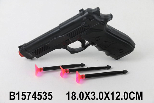 Пистолет с пульками на присосках, в пак. 18*3*12см в Джамбо Тойз