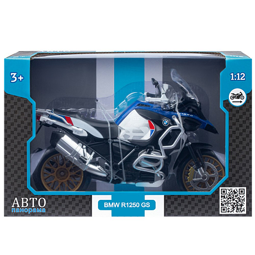 ТМ "Автопанорама" Мотоцикл металл.1:12 BMW R1250 GS Adventure, сер.-голубой., св. ход колес, в/к 7,1 х 11,7 х 20,6 см в Джамбо Тойз #3
