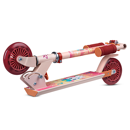 Двухкол. самокат CITYRIDE, ал. 50/50% , t-bar алюм, дека сталь, грипсы 95мм TPR, колеса PVC 120/120 мм, бежевый с принтом в Джамбо Тойз #3