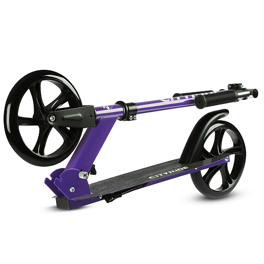 2хкол. самокат CITYRIDE 200, сталь 100%, грипсы 135мм TPR, колеса PU 200/200 мм. Фиолетовый в Джамбо Тойз #5