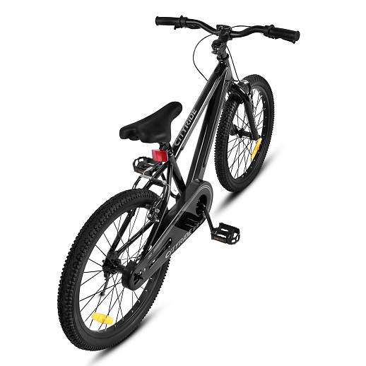 Велосипед двухколесный CITYRIDE, модель CR-B2-10FU, рама сталь, колеса алюминий 20", v-brake тормоза, встроенная в раму подсветка, подножка, цвет чёрный в Джамбо Тойз #8