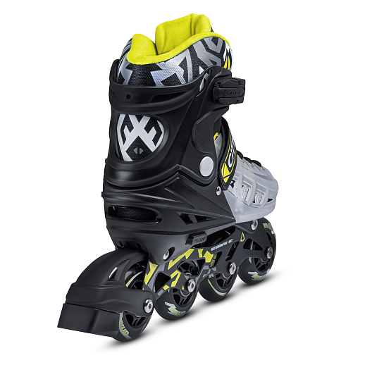 Роликовые коньки CITYRIDE, чёрный-белый полупрозрачный, PU колеса, переднее колесо со светом, подшипники ABEC 7, пластиковый мысок, в/к 5сл гофорокартон в Джамбо Тойз #5