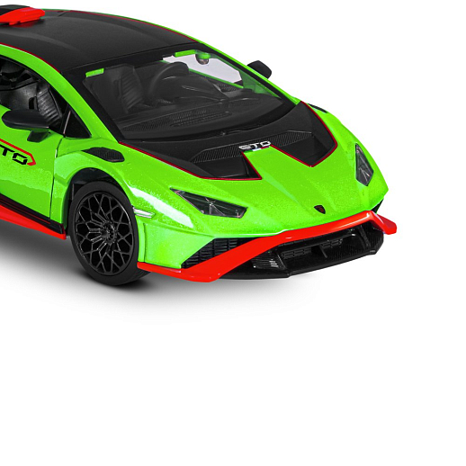 ТМ "Автопанорама" Машинка металлическая, 1:32 Lamborghini STO, зеленый, принт, откр. двери и багажник, свет, звук, инерция, в/к 17,5*12,5*6,5 см в Джамбо Тойз #21