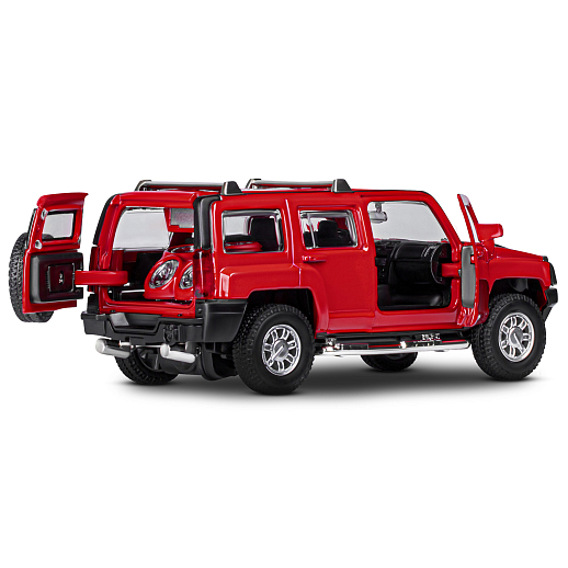ТМ "Автопанорама" Машинка металлическая 1:32 Hummer H3, красный, свет, звук, откр. двери и багажник, инерция, в/к 18*13,5*9 см в Джамбо Тойз #16