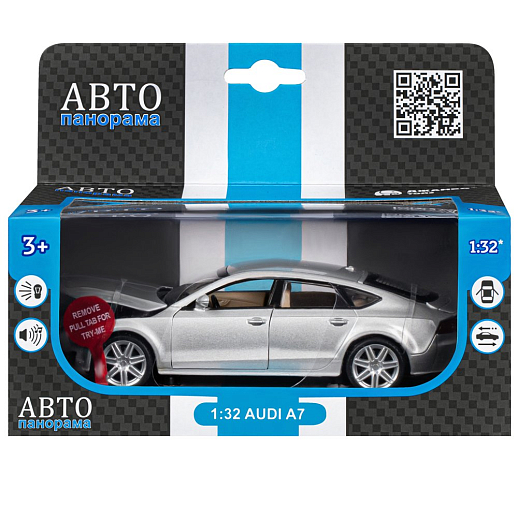 ТМ "Автопанорама" Машинка металлическая 1:32 Audi A7, серебряный, свет, звук, откр. двери, капот и багажник, инерция, в/к 17,5*13,5*9 см в Джамбо Тойз #3