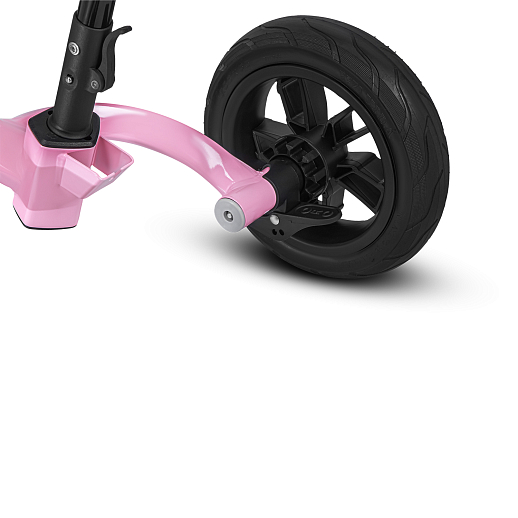 Детский трехколесный велосипед "CITYRIDE LUNAR 2.0". Пятиугольная рама, сиденье 360, складная крыша D600, подножки, надув.колеса 12/10, багажник, сумочка, фара. Цвет розовый в Джамбо Тойз #16