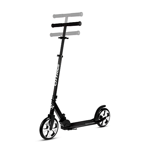 Двухколесный самокат CITYRIDE 200, в/к, ал. 50/50%, t-bar сталь, грипсы 135мм TPR, колеса PU 200/200, 86A, подножка, abec 9  в Джамбо Тойз #5