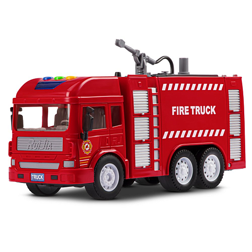 Фрикционная машина "Пожарная" на бат.,со светом и звуком, стреляет водой, красный, в/к 35,5х12,5х19,5 см в Джамбо Тойз #13