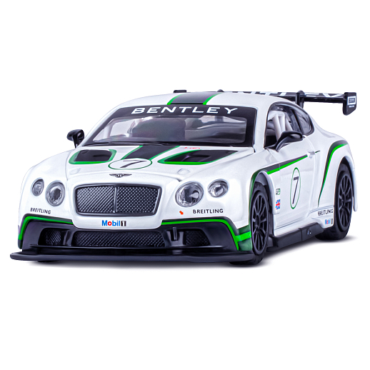 ТМ "Автопанорама" Машинка металлическая 1:32 Bentley Continental GT3, белый, свет, звук, откр. двери и капот, инерция, в/к 17,5*13,5*9 см в Джамбо Тойз #4