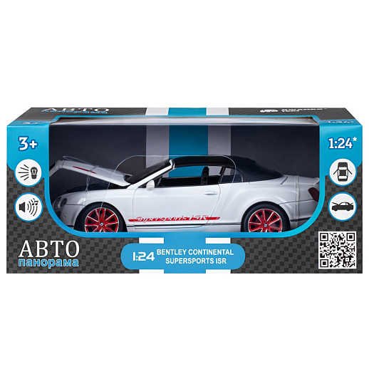 ТМ "Автопанорама" Машинка металлическая 1:24 Bentley Continental Supersports ISR, белый, откр. двери, капот и багажник, свет, звук, свободный ход колес, в/к 24,5*12,5*10,5 см в Джамбо Тойз #3