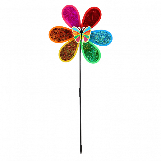 Ветерок,палочка52cм+ цветочка28cм,серединка цветка,микс насекомых,пластик плотн,блест, в наборе 12шт в Джамбо Тойз