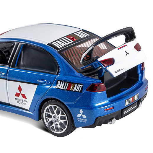 ТМ "Автопанорама" Машинка металлическая 1:32  Mitsubishi Lancer Evolution, синий, откр. двери, капот и  багажник, свет, звук, инерция, в/к 17,5*13,5*9 см в Джамбо Тойз #14
