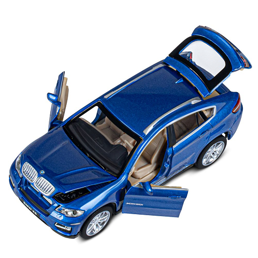 ТМ "Автопанорама" Машинка металлическая 1:32 BMW X6, синий, свет, звук, откр. двери, капот и багажник, инерция, в/к 17,5*13,5*9 см в Джамбо Тойз #14