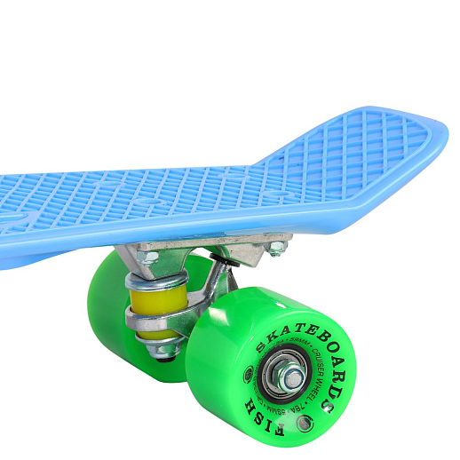 Скейтборд Fish голубой, размер 22"х6", колеса: 60х45мм  78А, PU, ABEC-7 в/п в Джамбо Тойз #5