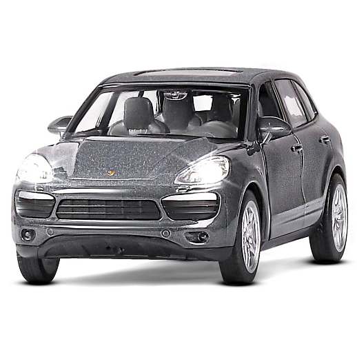 ТМ "Автопанорама" Машинка металлическая 1:32 Porsche Cayenne S, серый, свет, звук, откр. двери и багажник, инерция, в/к 17,5*13,5*9 см в Джамбо Тойз #4