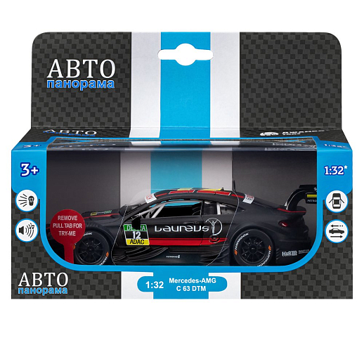 ТМ "Автопанорама" Машинка металлическая 1:32 Mercedes-AMG C 63 DTM, черный матовый, откр. двери, свет, звук, инерция,  в/к 17,5*12,5*6,5 см в Джамбо Тойз #21