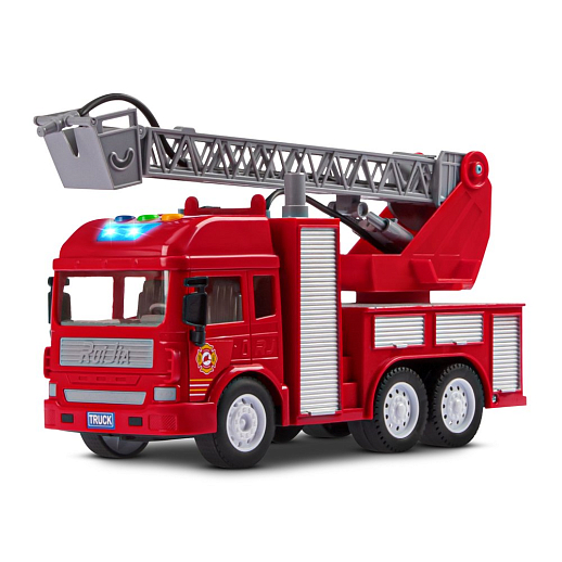 Фрикционная машина "Пожарная" на бат.,со светом и звуком, стреляет водой, красный, в/к 35,5х12,5х19,5 см в Джамбо Тойз #25