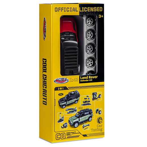 Машинка металлическая 1:43 2020 Land Rover Defender 110, красный, тюнинг, откр. двери, свободный ход колес, в/к 23,5*10*4 см в Джамбо Тойз #4