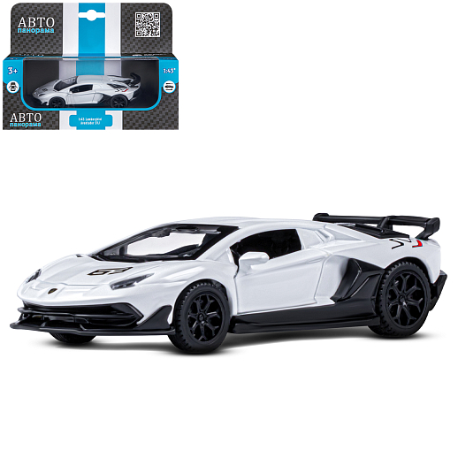 ТМ "Автопанорама" Машинка металл. 1:43 Lamborghini Aventador SVJ, белый, инерция, откр. двери, в/к 17,5*12,5*6,5 см в Джамбо Тойз