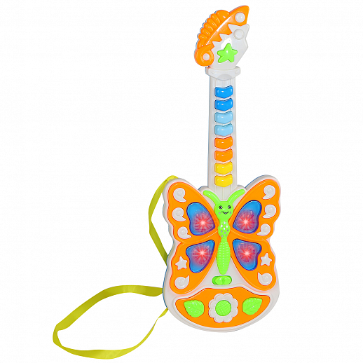 Музыкальная игрушка "Гитара", свет., звук. эфф., цвет оранжевый,  в/к 46,0*4,0*21,0 см в Джамбо Тойз #4
