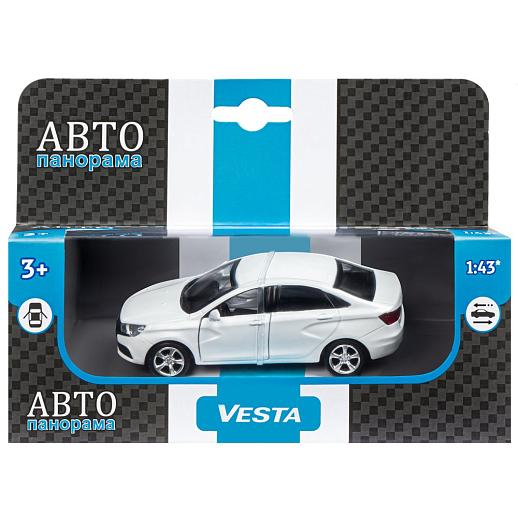 ТМ "Автопанорама" Машинка металлическая 1:43, LADA VESTA белая, откр. 2 двери., инерция в Джамбо Тойз #16