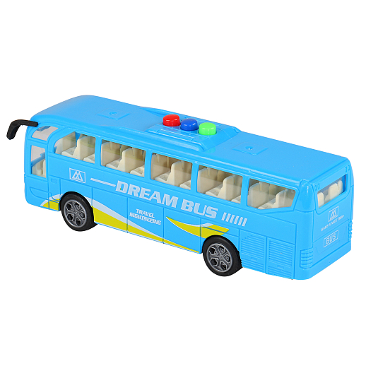 AUTODRIVE Автобус 16,5см инерц. на бат. со светом и звуком,  синий, в/к 22*7,5*11 в Джамбо Тойз #6