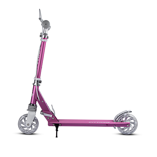 2хкол. самокат CITYRIDE 120MM, ал. 100%. Аморт. передний. Колеса PU 120/120 мм. Подшипники: Abec-9. Грипсы: резина. Хомуты анод, замок на руле. Ручной задний тормоз. Розовый в Джамбо Тойз #4