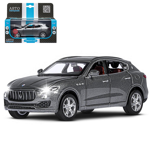ТМ "Автопанорама" Машинка металл.1:32 Maserati Levante SUV, серый, откр. двери и капот, свет, звук, инерция в/к 18*9*13,5 см в Джамбо Тойз