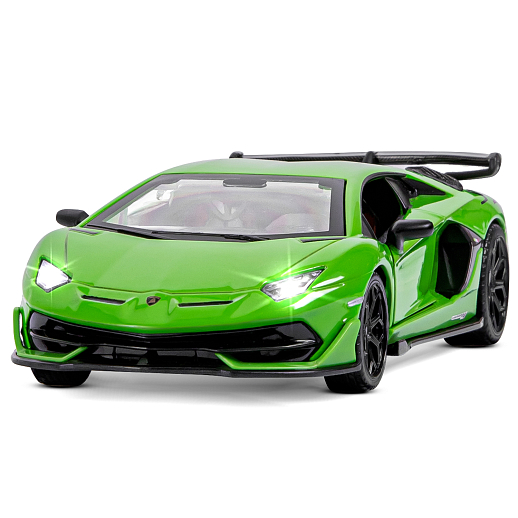 ТМ "Автопанорама" Машинка металлическая 1:32 Lamborghini SVJ, зеленый, откр. двери и багажник, свет, звук, инерция,  в/к 17,5*12,5*6,5 см в Джамбо Тойз #4
