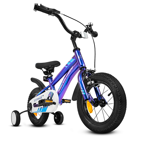 Велосипед CITYRIDE 12", модель CR-B2-07F41, рама сталь, обода сталь, ножной тормоз, балансирные колёса, цвет синий хамелеон в Джамбо Тойз #4