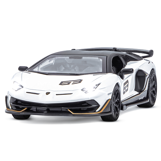 ТМ "Автопанорама" Машинка металлическая, 1:32 Lamborghini SVJ, белый, откр. двери и багажник, свет, звук, инерция,  в/к 17,5*12,5*6,5 см в Джамбо Тойз #5