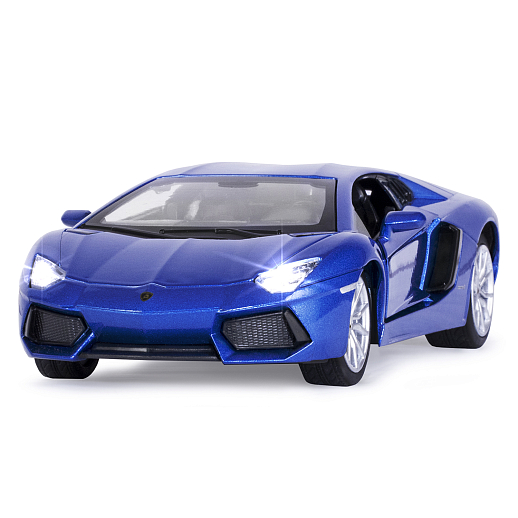 ТМ "Автопанорама" Машинка металлическая, 1:24 Lamborghini Aventador Coupe, синий, откр. двери и капот, свет, звук, свободный ход колес, в/к 24,5*12,5*10,5 см в Джамбо Тойз #3